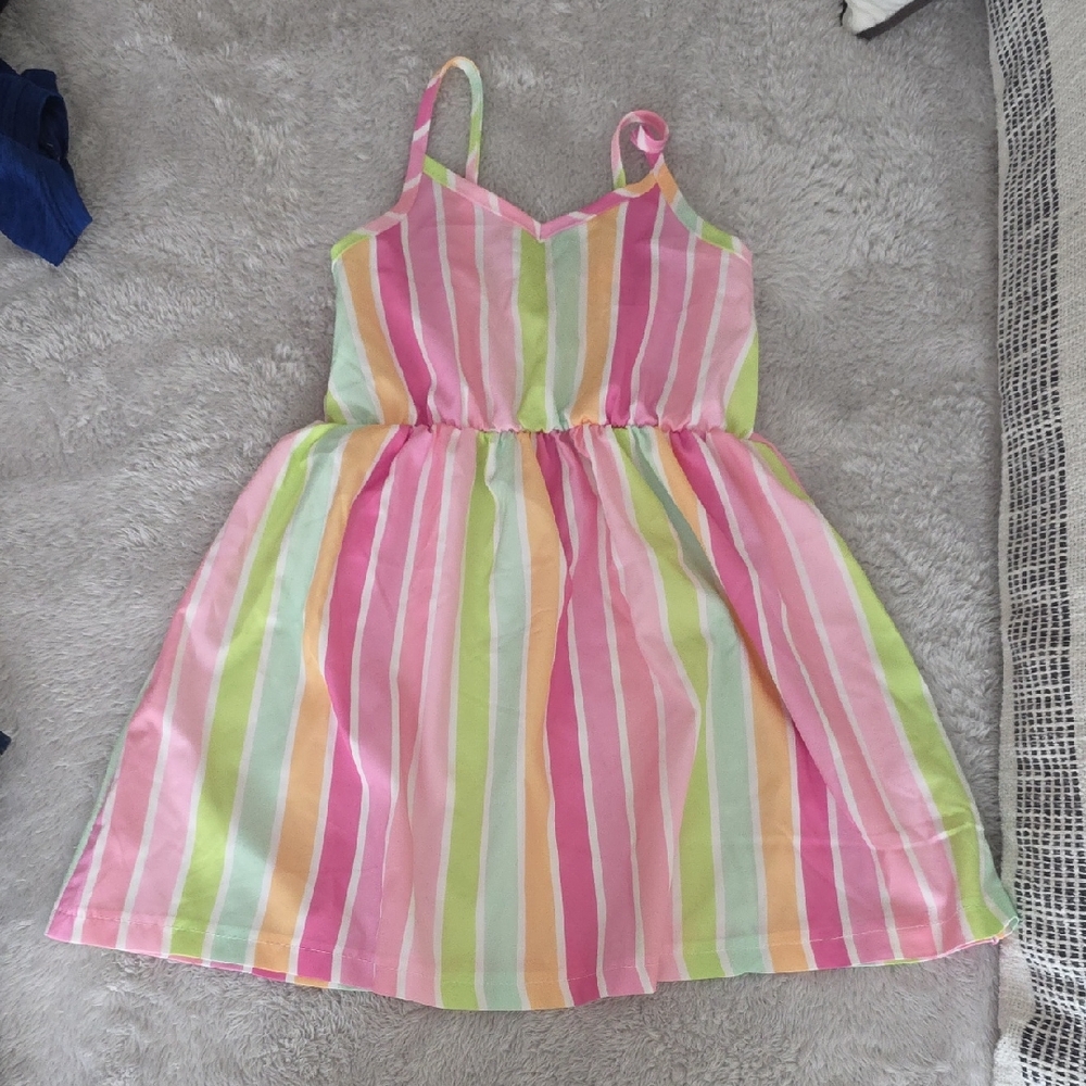 Girls' Striped Sundress - Pink Multi